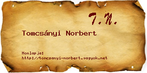 Tomcsányi Norbert névjegykártya