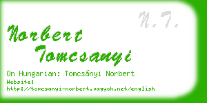 norbert tomcsanyi business card